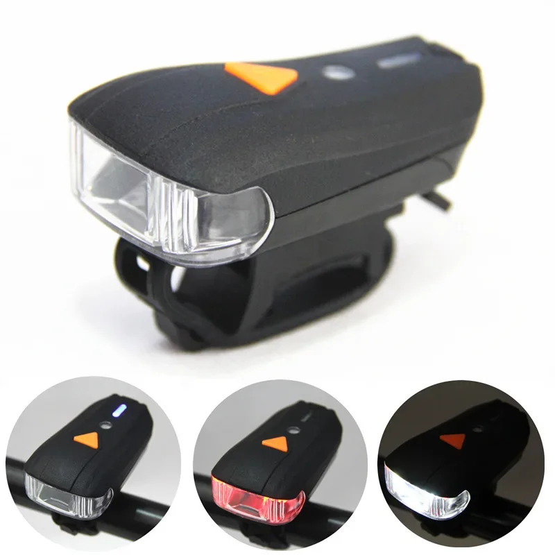 Bicycle Light Headlight 400LM 2 LED 5 Modes USB Flashlight Bike Lantern Smart Sensor Warning Spotlamp Electric Front Torch