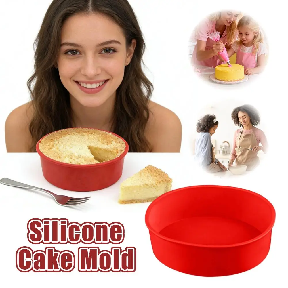 6/8inch Round Cake Mold Nonstick Silicone Tray Pans for Cakes Cheese Chiffon Rainbow Cake Baking Pans Baking Pastry Mold