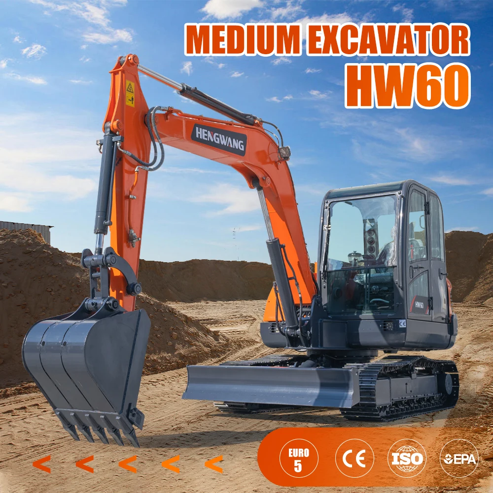 

HW-60 Excavator 6 Ton Digger Medium And Large Excavators Construction Machinery Heavy Equipment China Factory Direct Sales