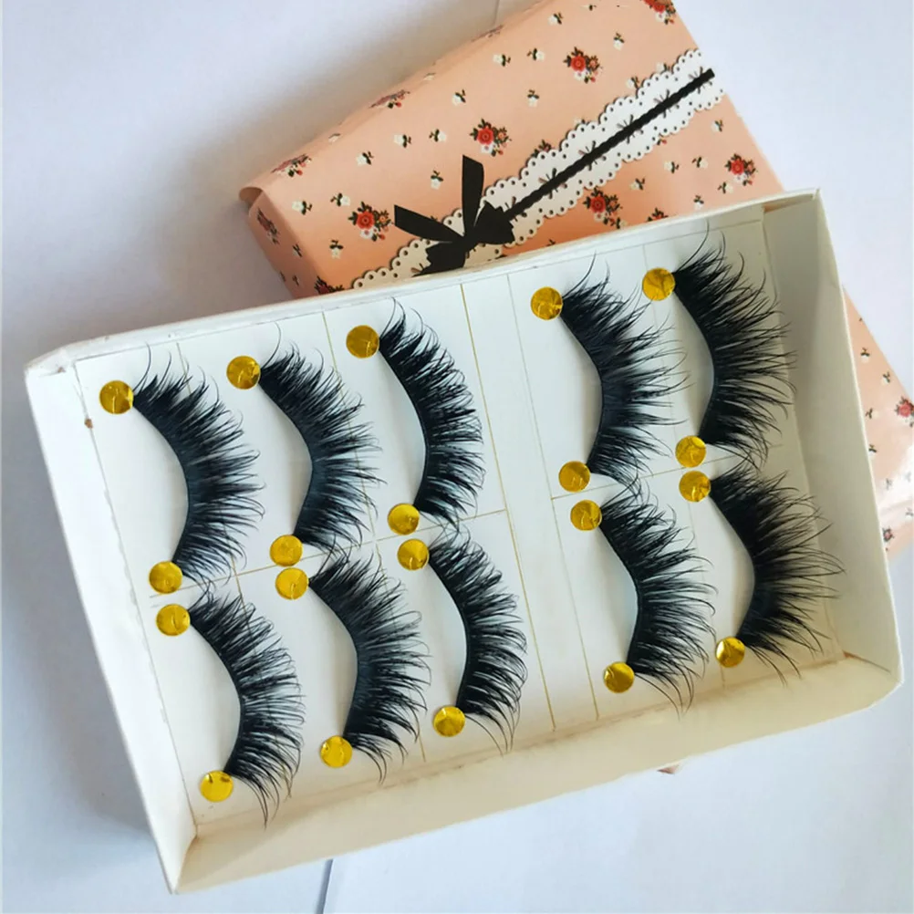 

5 Pairs False Eyelashes Natural Looking Long Thick Multipack Big Eyes Wedding Photo Night Daily Safe Comfortable Top Class