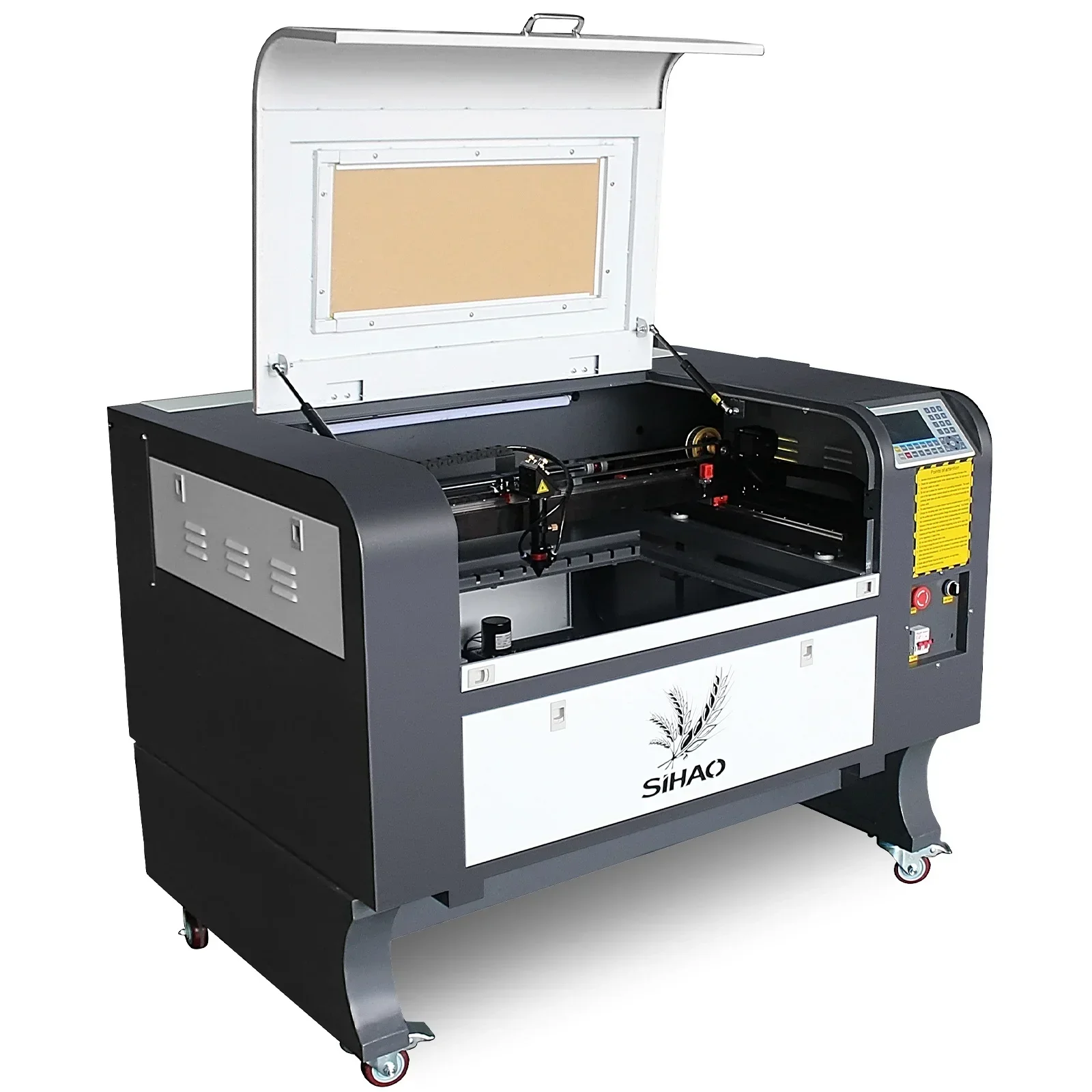 SIHAO CO2 Laser Engraving Machine Gray White Foldable Leg Design RUIDA Control System Professional Laser Cutting Engraving Maker