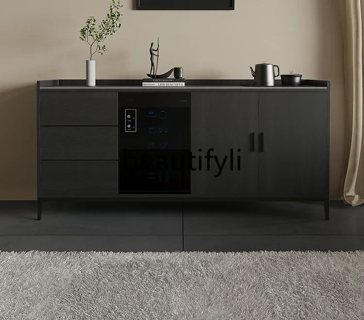 

XX39Rock slab dining side cabinet Solid wood disinfection cabinet Tea bar machine integrated multi-functional entrance cabinet
