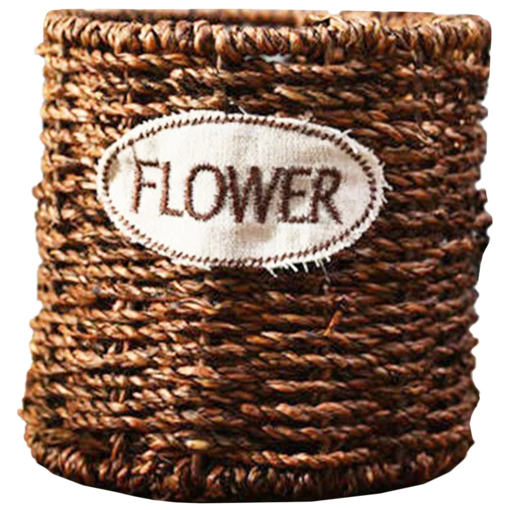 

Woven Pen Holder Natural Style Desktop Organizer For Office Bedroom Study Multi-Function Storage Bucket Pencil Cup Desk