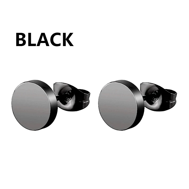 Black Punk Stainless Steel Hoop Earrings