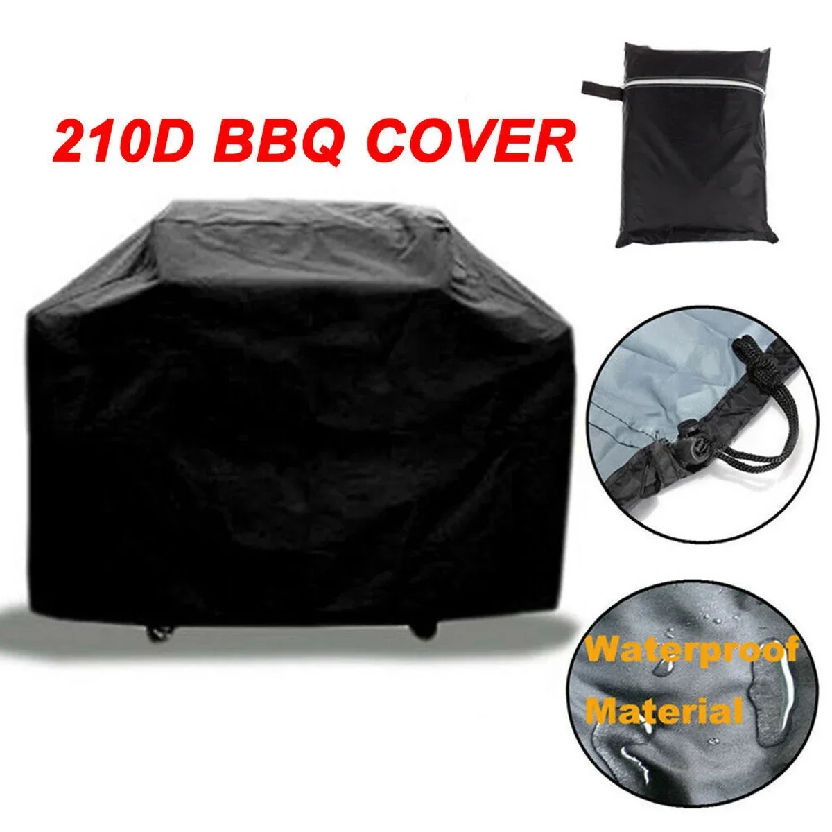 

XS-XXXL Heavy Duty Waterproof BBQ Covers Black 210D Oxford Cloth Patio Gas Smoker Grill Barbecue Grill Protector Outdoor Cover