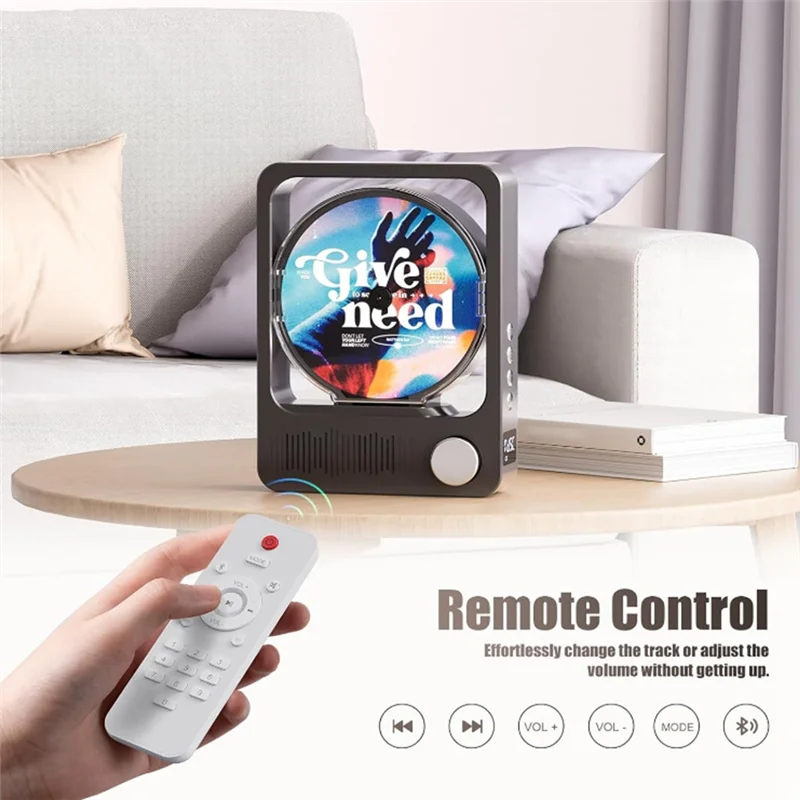 

B04C-Desktop CD Player Bluetooth 5.3 CD Player Speaker Hifi Stereo Sound Player With Remote Control And LED Display