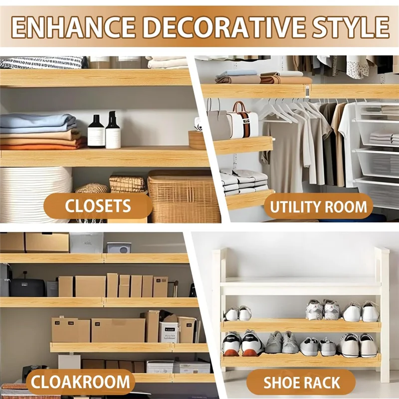 

【People Favorite】Shelf Covers Set Of 4, PVC Shelf Cover For Wire Shelving Pantry,Kitchen Faux Wood Rack Covers, Wood