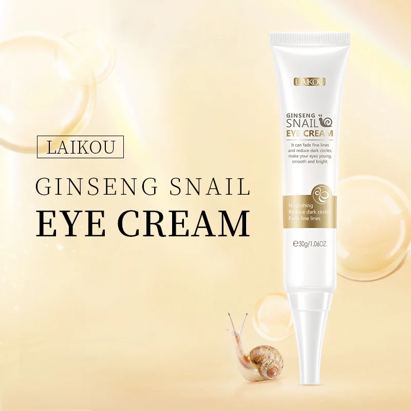 LAIKOU Snail Anti Wrinkle Eye Cream Nicotinamide Whitening Brighten Remove Dark Circles Eye Bags Firming Essence Skin Care 30g