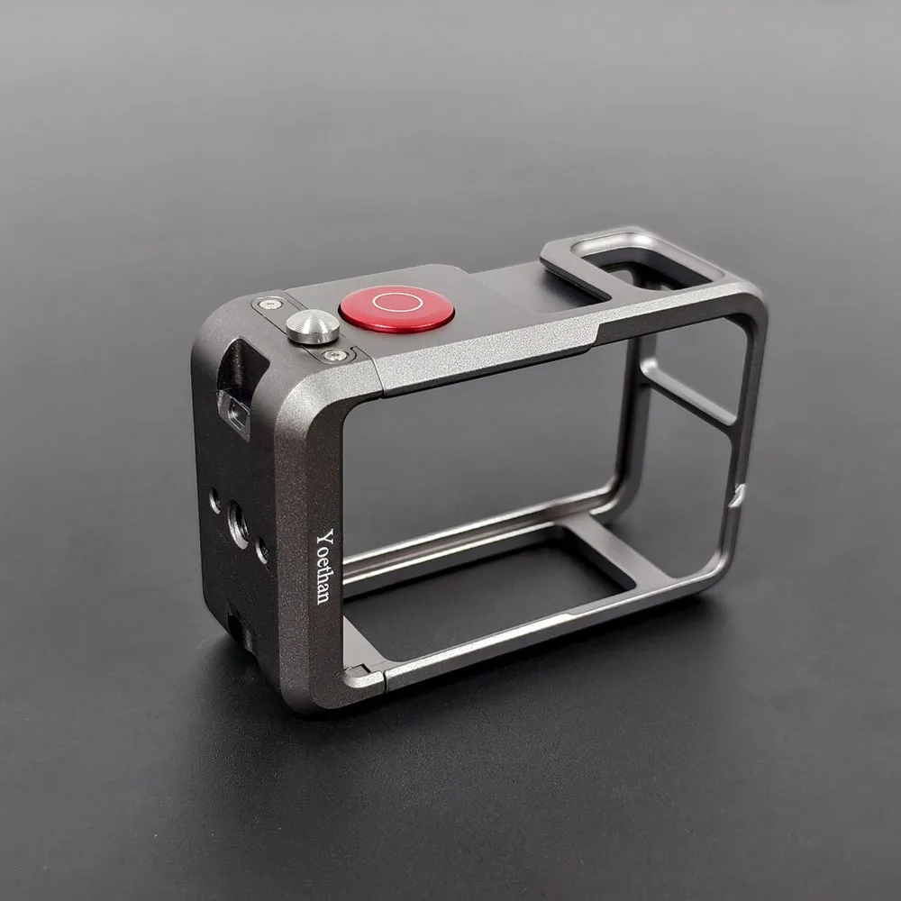 Metallkäfig für DJI OSMO ACTION 5 Pro 4 3, vollständiger Schutzrahmen, Schnellverschluss mit Kaltschuh, 1/4-Loch, faltbare Halterung