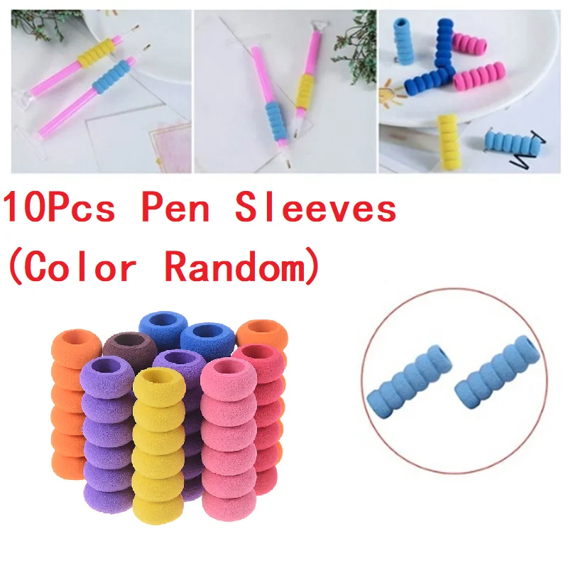 10 Pcs Soft Anti-slip Pen Sleeve For Tools Drill Pen Grip - Color Random-F(x)