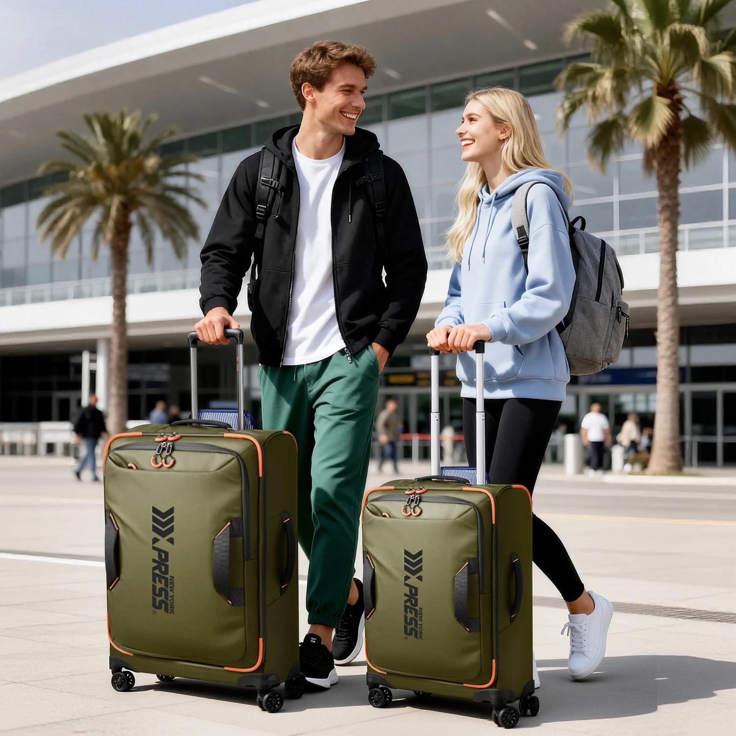 

Softside Spinner Luggage 2 Piece Set Suitcase Upright Spinner Softshell Lightweight Luggage Travel Set 20in+24in or 20in+28in