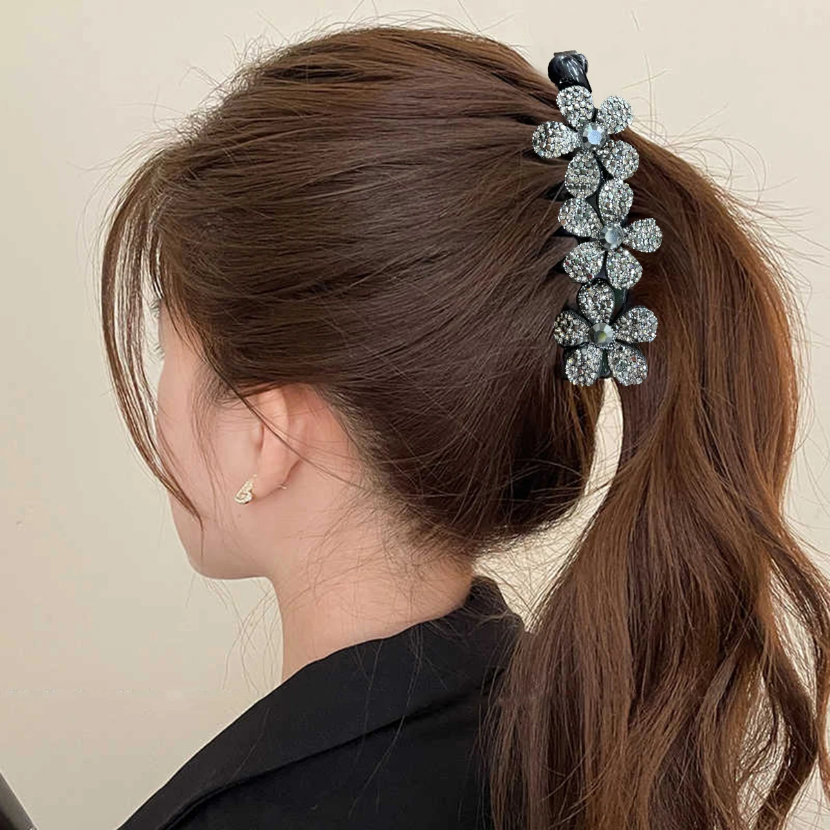 AWAYTR الماس زهرة القلب الموز كليب أمشاط الشعر موضة الاكريليك النساء دبابيس الشعر العرائس الزفاف إكسسوارات الشعر الأنيقة