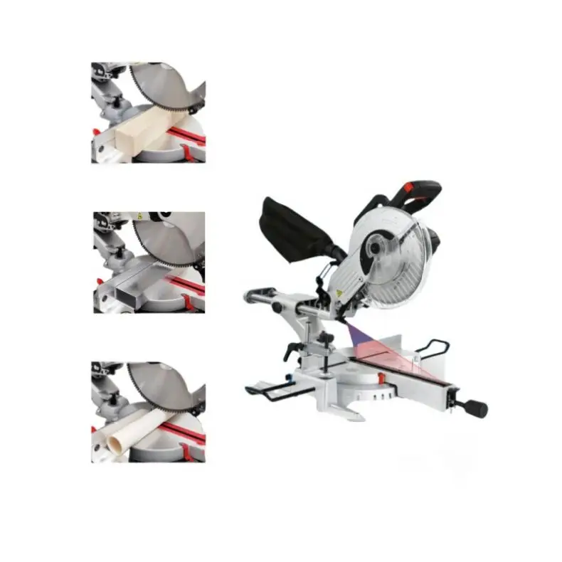 Customizable Aluminum Alloy Sliding Miter Saw High Safety Level Woodworking Cutting Machine Composite Tie Rod Core Motor