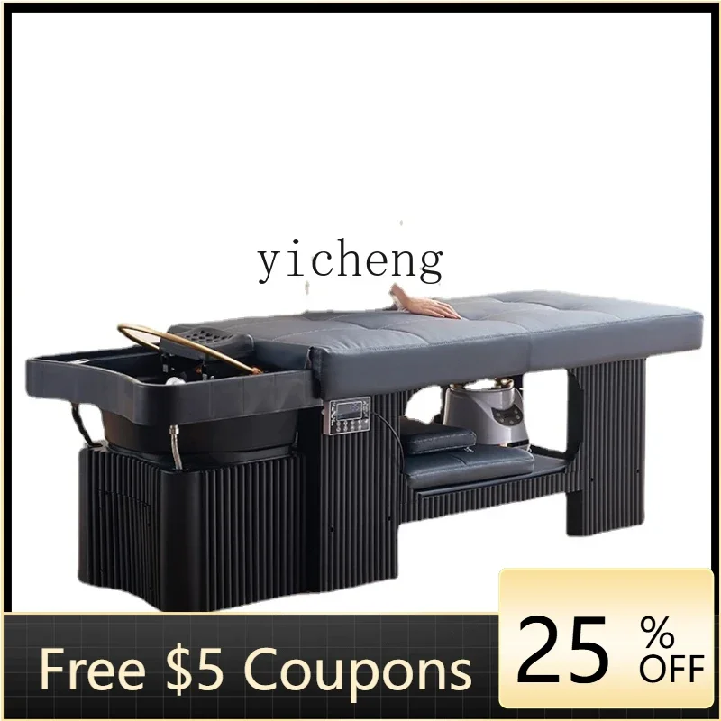

Head Therapy Water Circulation Shampoo Chair with Fumigation Barber Shop Beauty Salon Massage Ear Cleaning Bed