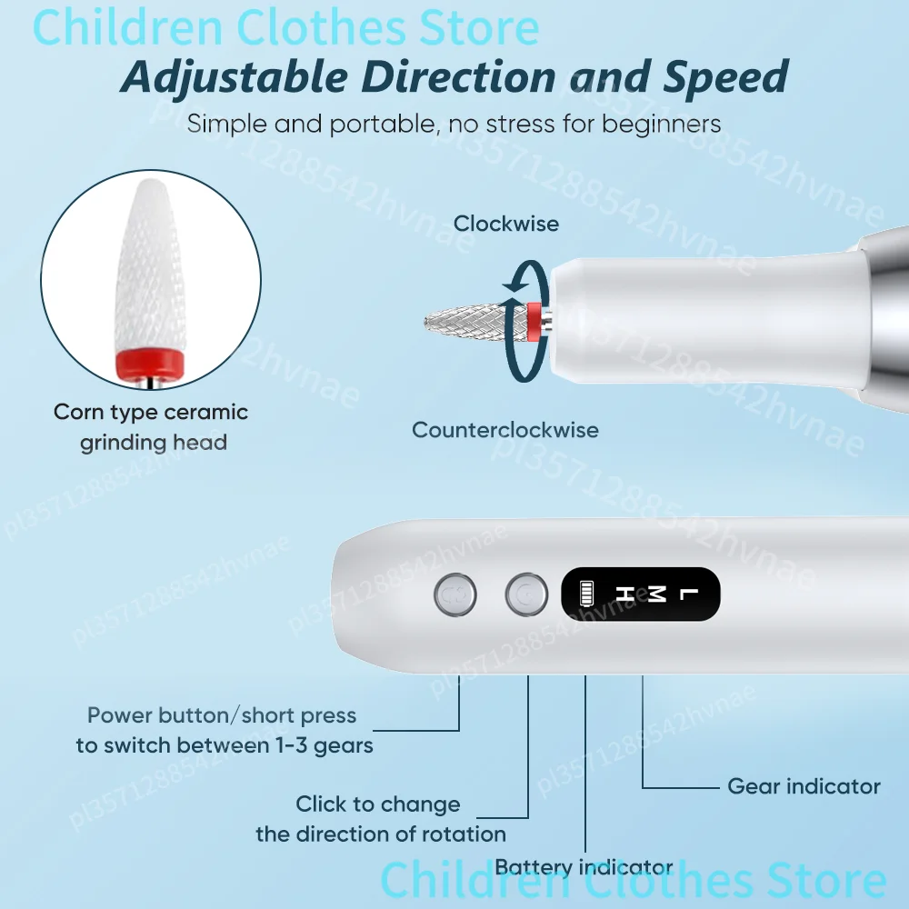 الكهربائية طلاء الأظافر لقمة ثقب الأظافر المهنية طحن تلميع إزالة الجلد الميت الفن الرملي ملف القلم آلة أظافر #5