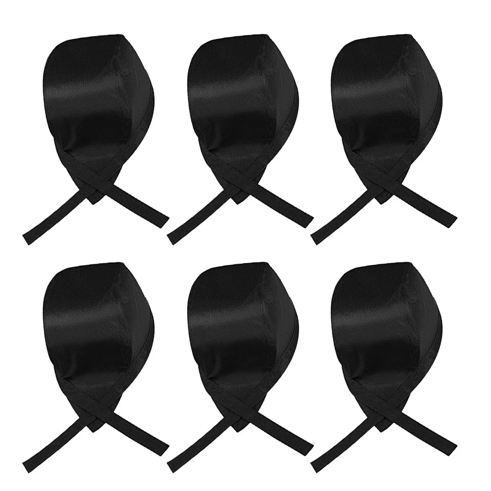 

6 Pcs Women's Hats & Caps Chef Restaurant Catering Cooking Jacket Unisex Uniform Black Miss