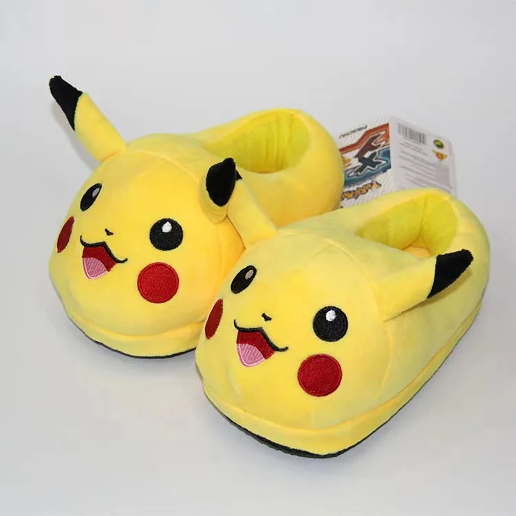 Anime Pokemon Pikachu Kawaii Soft Toys Adult Children Warm Slippers Home Indoor Slippers