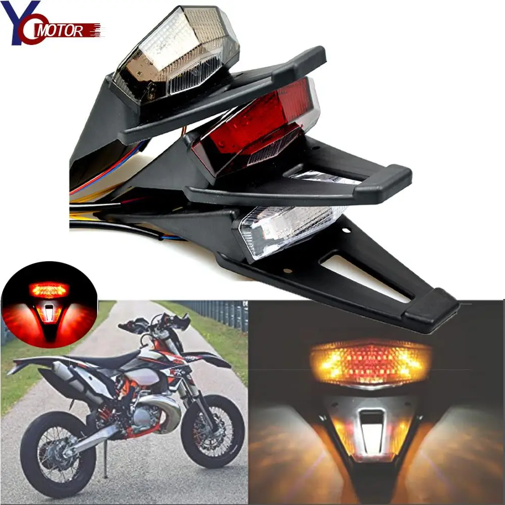 For XR250 XR 400 XR650 WR 250 F WR450F CRF250X CRF450X CRF Motorcycle Accessories Bike Rear Fender Taillight LED Motocross Parts