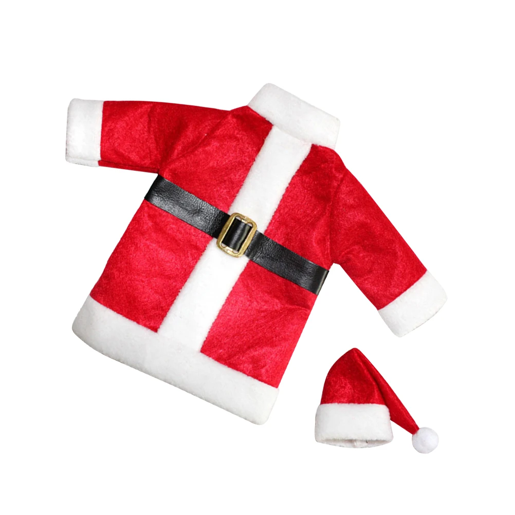 

Santa Claus Clothes Wine Bottle Set Christmas Decorations Protector Sleeve Cover Coat for