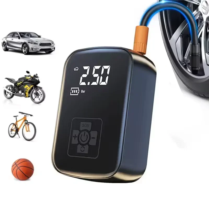Bandenpomp Auto-luchtcompressor Micro-auto-opblaaspomp Digitale luchtcompressor voor auto's, motorfietsen, fietsen
