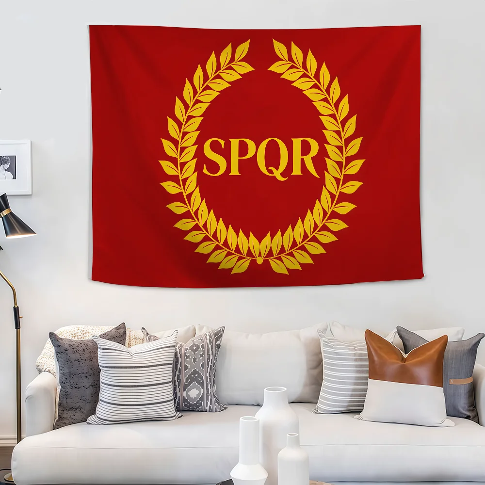 علم الإمبراطورية الرومانية SPQR مناسب لغرفة النوم في الهواء الطلق هدية لتزيين الحفلات ومهرجان التخييم والنزهات