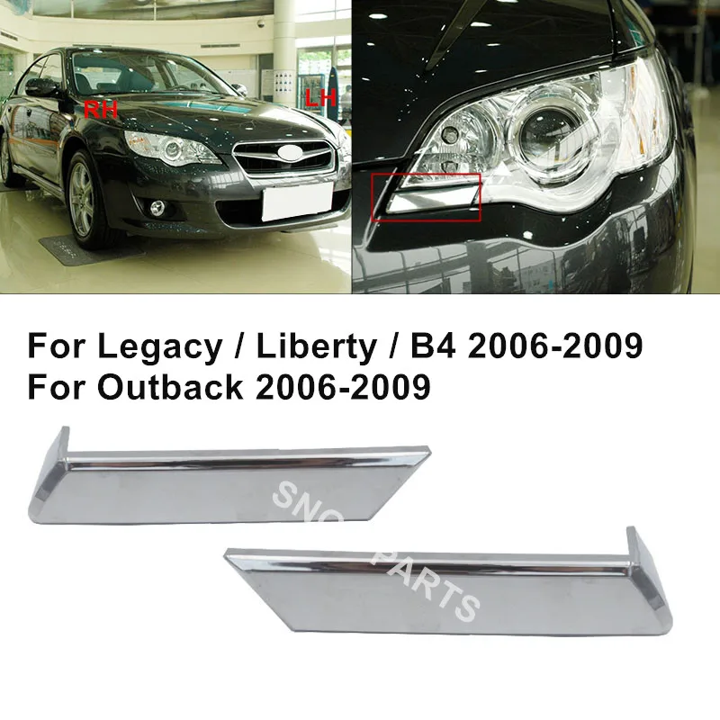 Front Head Lamp Sprayer Cap Lid Chroming For Subaru Legacy B4 Liberty Outback 2006-2009 Front Headlight Washer Nozzle Cover