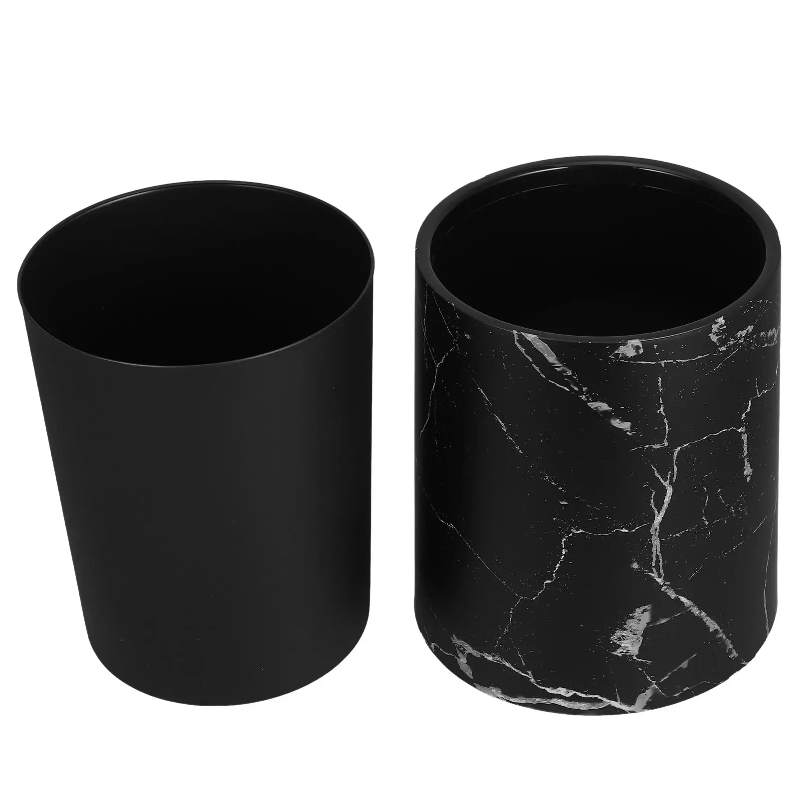 

Marble Pattern Trash Can Double Layer Kitchen Bathroom Living Room Office Waste Bin Garbage Container Plastic Wastebasket Modern