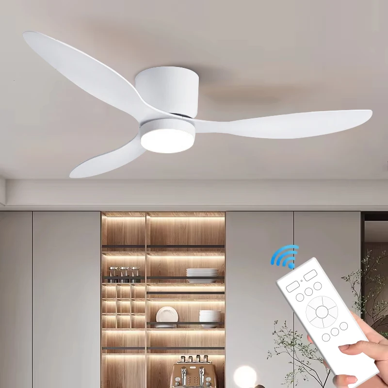 Modern Ceiling Fan LED Light DC Motor High Air Volume, Remote Control, Unlimited Dimming, Kitchen, Bedroom, Dining Room, Terrace