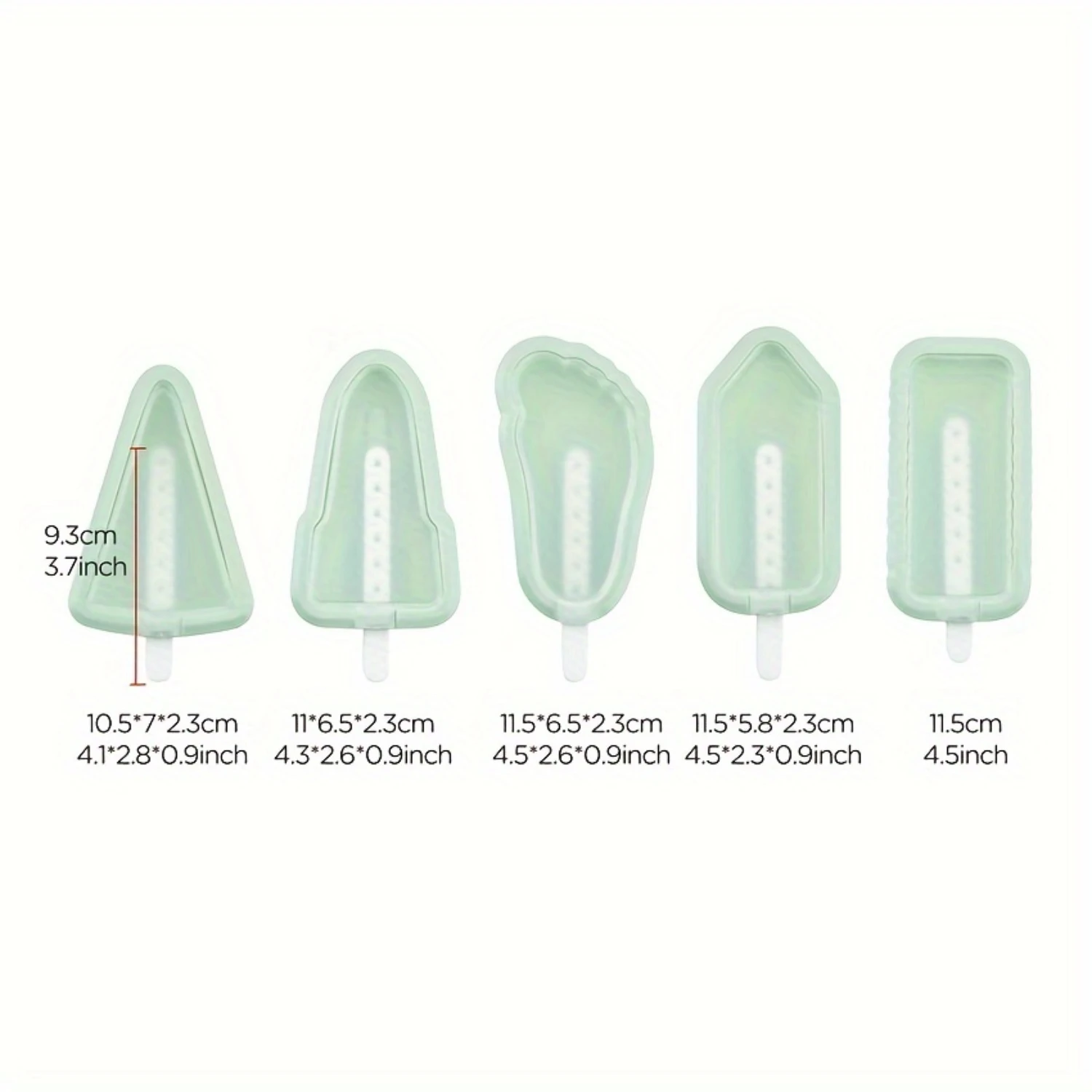 

Silicone Ice Molds Set of 5 - Lead-Free, Reusable, Homemade Popsicle Makers with Multiple Shapes for DIY Treats