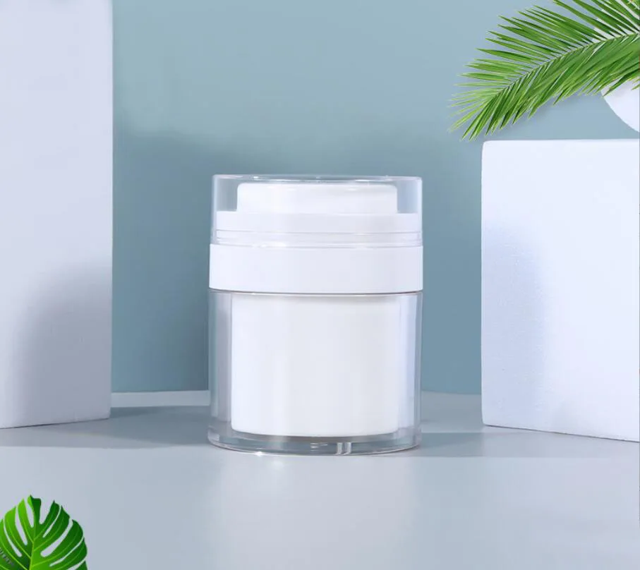 

50g white plastic acrylic jar pot tin bottle white rim essence moisture cream gel foundation lotion toner skin cosmetic packing