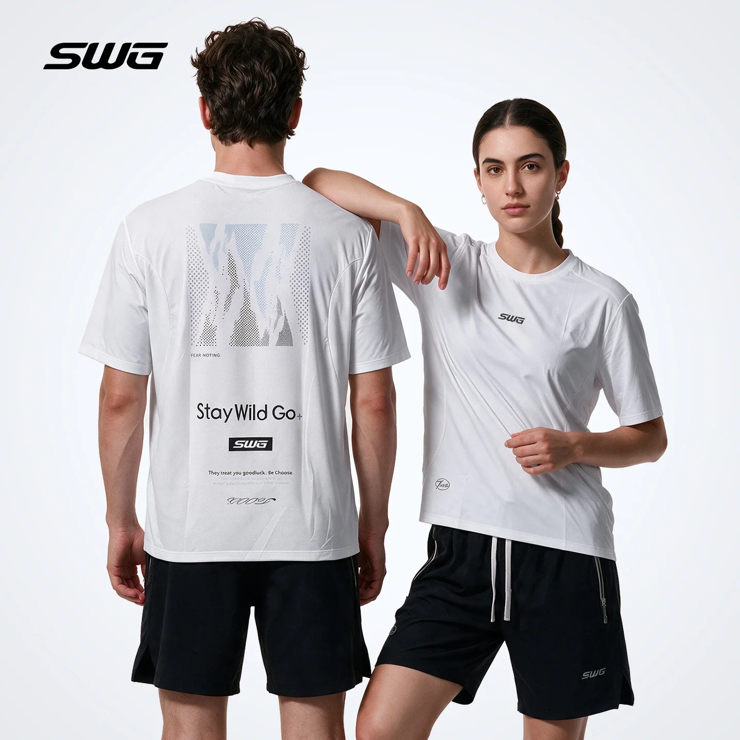 SWG Quick Dry Sprot Short Sleeve T-shirts For Men Women Running Hiking Cycling Loose Tops Breathable Cycling Tees MTB Clothing