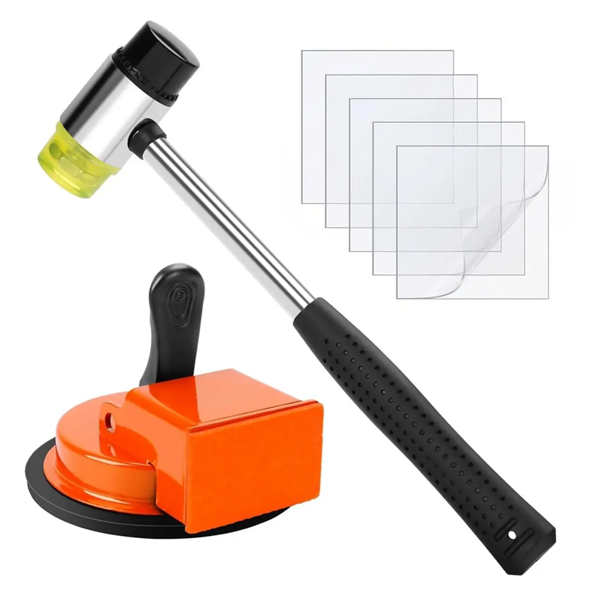 2026 New Floor Gaps Fixer Tool Kit with Suction Cup, Rubber Mallet & 5 Reusable Sticky Pads for Laminate and Vinyl Repair Kit