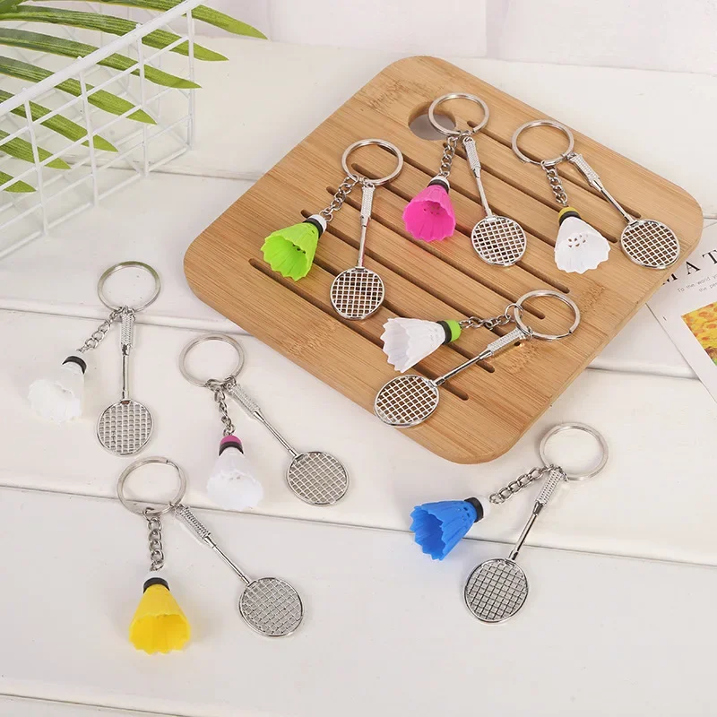 Creative Mini Badminton Ping Pong Ball Tennis Golf Keychain Men Women Car Handbags Mobile Phone Pendants Keyring Souvenir Gift