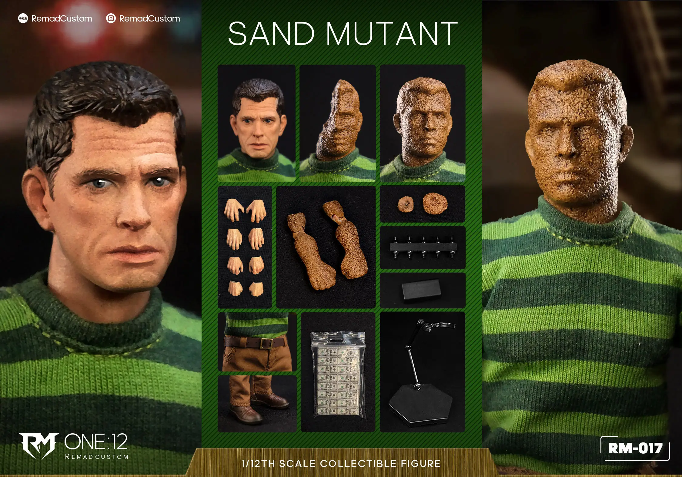 RemadCustom 1/12 Sandmanセット RM-017 普通版 In Stock RemadCustom RM-017 1/12 Scale Male Soldier Spider Man
