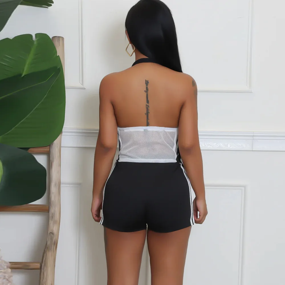 Shorts Pant Set Women Two Piece Sets Halter Matching Sets Tracksuit Vest Tops Short Pants High Waist Y2k Streetwear Jogger