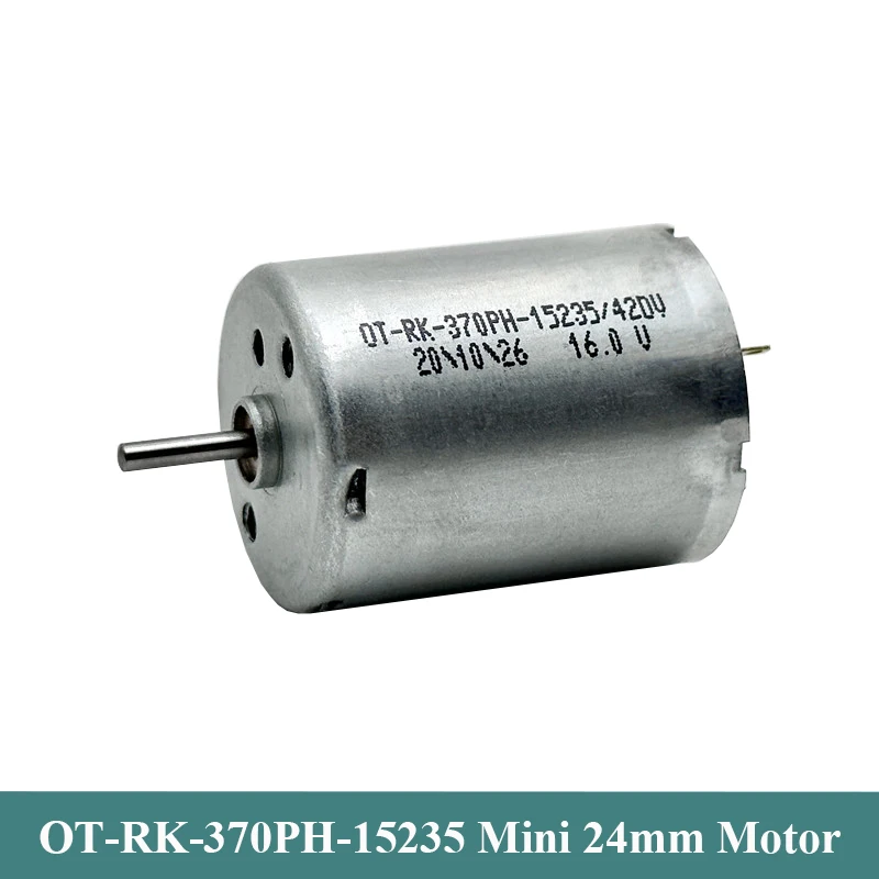 RK-370PH-15235 Micro 370 Motor DC 6V 9V 12V 16V 9200RPM Mini 24mm Round Carbon Brush Electric Motor DIY Hobby Toy Model Air Pump