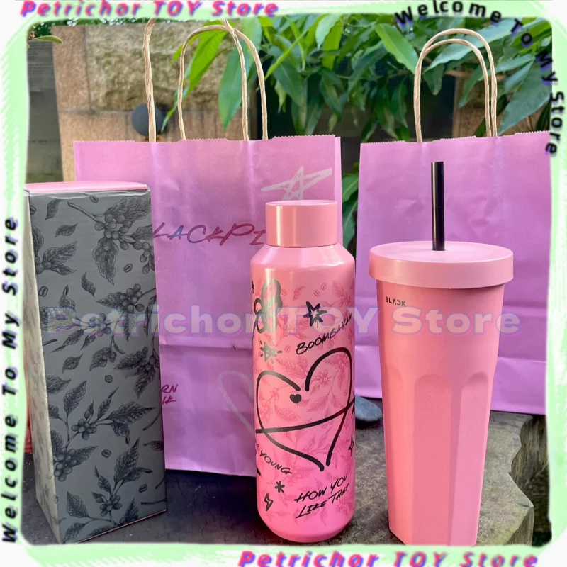 

Распродажа! Звездная кофейная девушка, групповые товары, черно-розовая изолированная бутылка с граффити, бутылка для воды из нержавеющей стали 304.