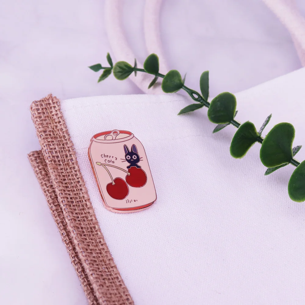 Cat Cherry Soda Cute Kawaii Anime Food Hard Enamel Pin