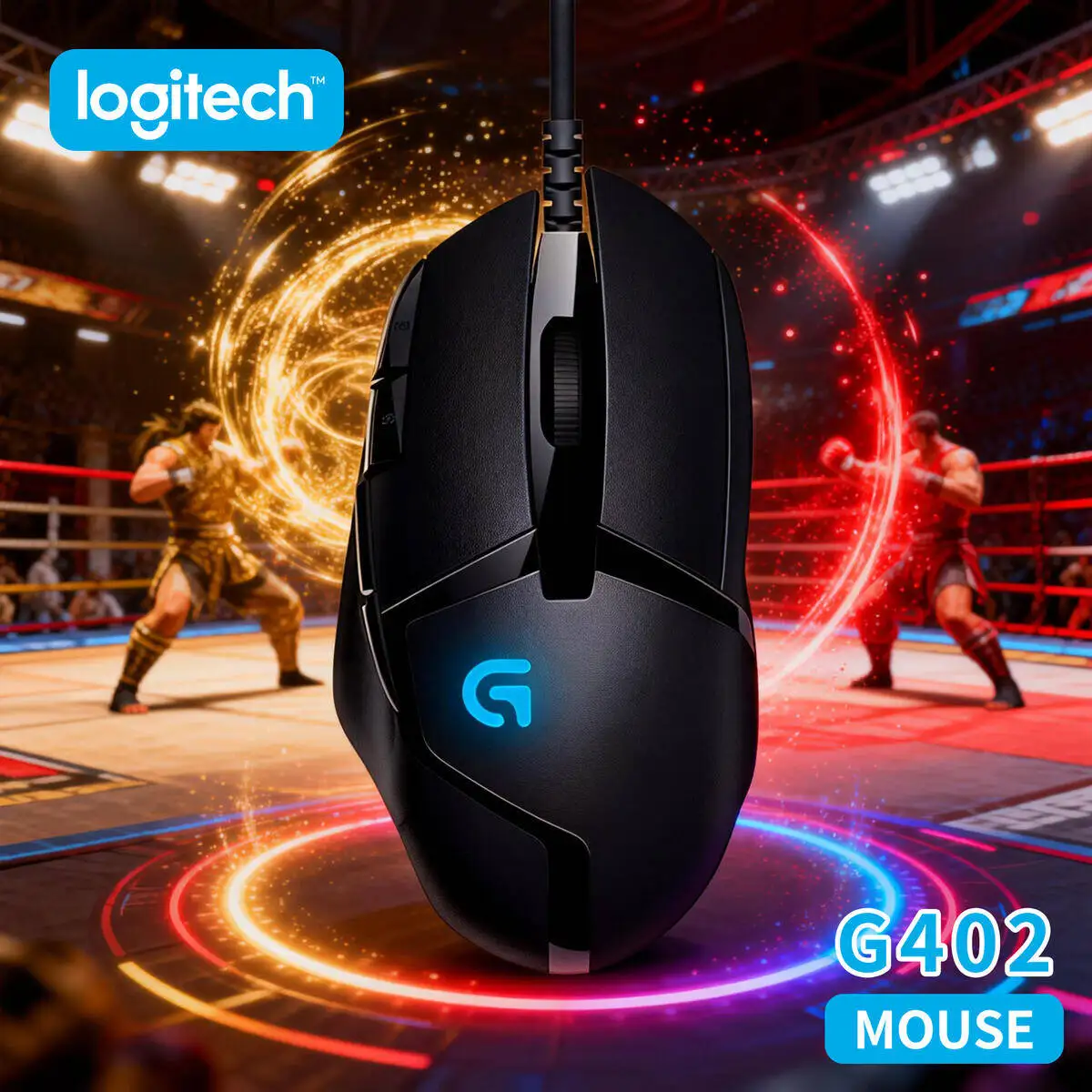

High-Speed Tracking Logitech G402 Wired Gaming Mouse 4000 DPI 8 Buttons 1ms Report Rate for FPS Gaming Gamer