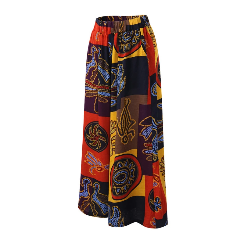 Ethnic Style Wide Leg Trousers Women Yoga Harem Pants Gypsy Hippie Thai Boho Court Pants Ruched Waist Aladdin Women's Pants