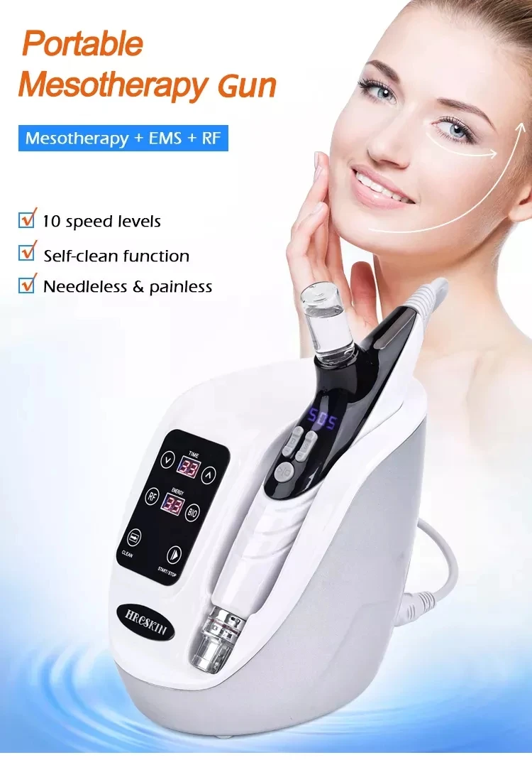 

2024 Home Use Face Ems Needle free Anti-aging Mesogun Microcurrent Facial Mesotherapy Gun- Machine For Hair