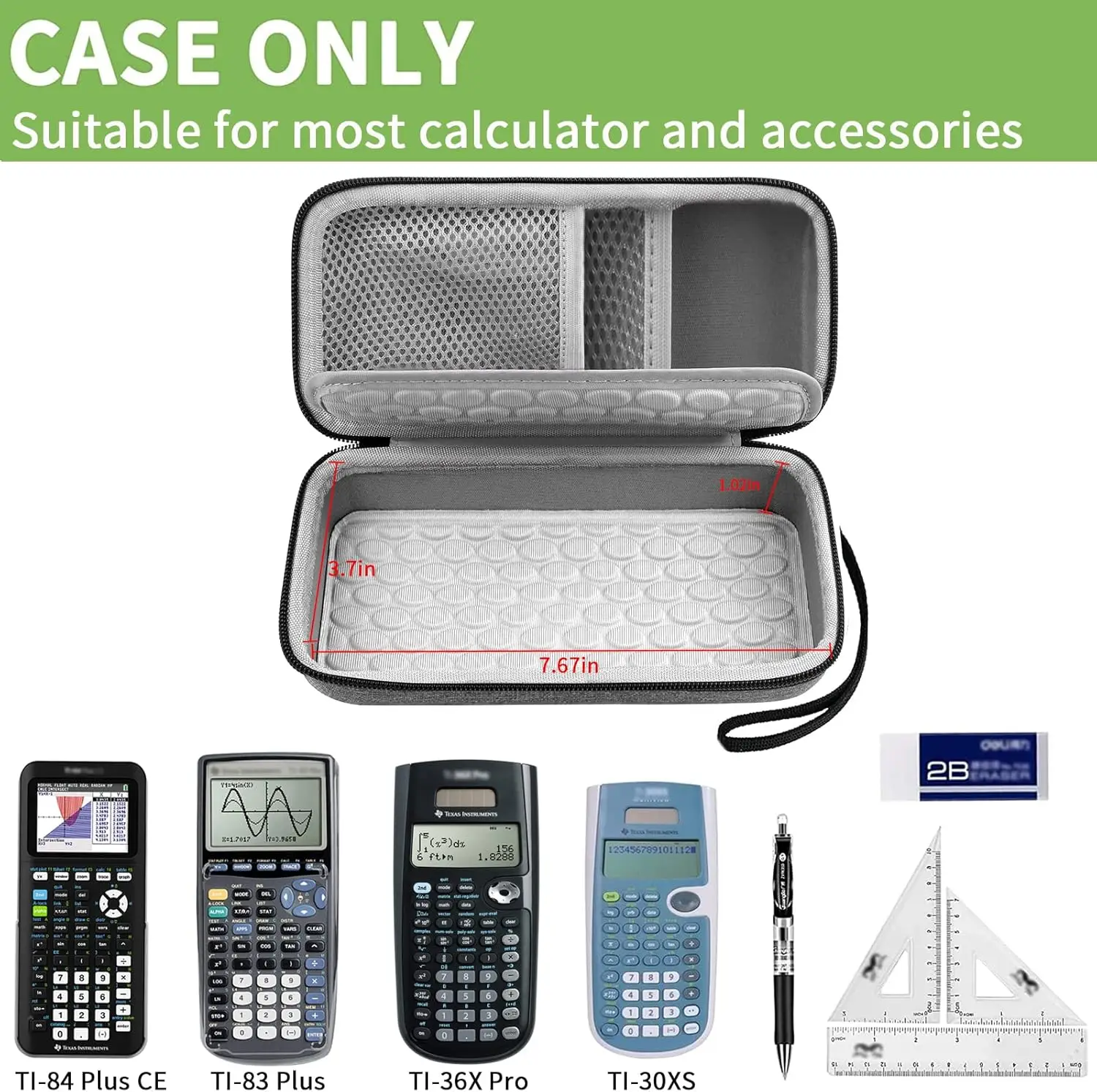 Case Compatible with Texas Instruments TI-84 Plus CE/TI-84 Plus/TI-83 Plus/TI-30XS / TI-36Pro Graphing Calculator (Box Only)