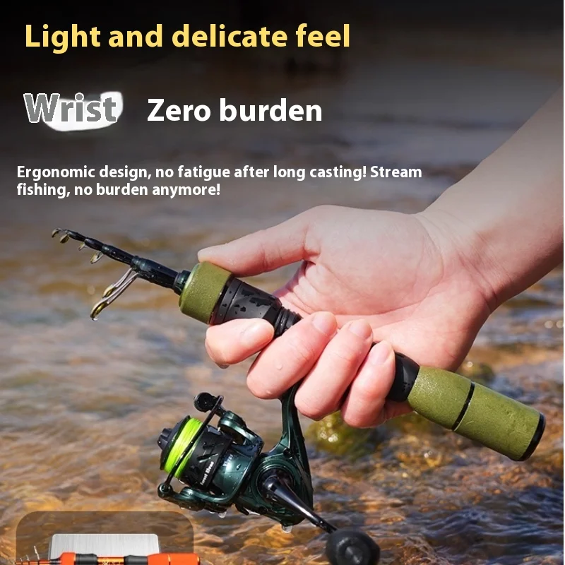 

CADENCE Elf телескопическая сверхлегкая удочка 6-секционная мини-портативная спиннинговая удочка быстрого действия для спортивных форелей