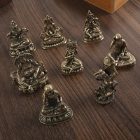 1PC Antique Copper Buddha Statue Home Living Room Office Decoration Figurines Retro Brass Tibetan Green Tara Buddha Statue