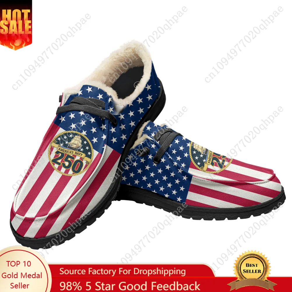 

250-летие, повседневная обувь из США, плюшевая обувь на плоской подошве, мужская и женская дышащая повседневная легкая обувь, обувь на заказ