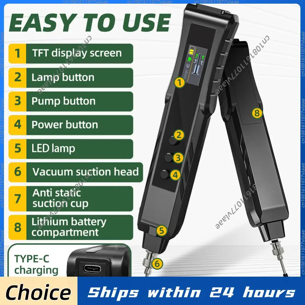 

Electric Rechargeable Vacuum Pickup Tool Anti Static Suction Picker Up Hand Tool for IC Component Placement and SMD Chip Rework