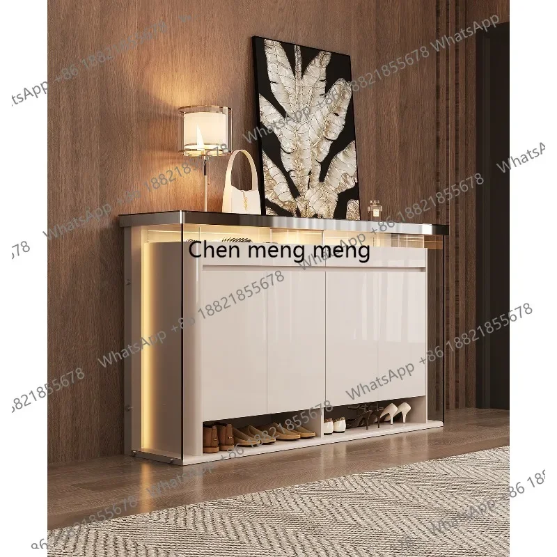 M46 Italian light luxury shoe cabinet household indoor high-end entrance shoe cabinet storage cabinet integrated against the wal
