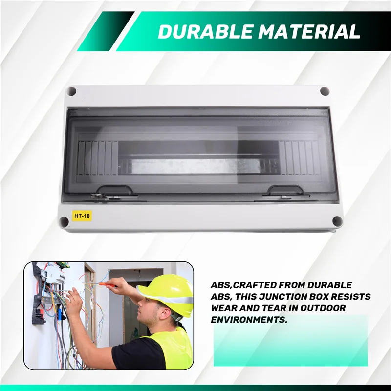 A50U IP65 Waterproof HT Series 18WAY Junction Box In ABS For Outdoor Electrical Distribution With Lock For Circuit Breaker