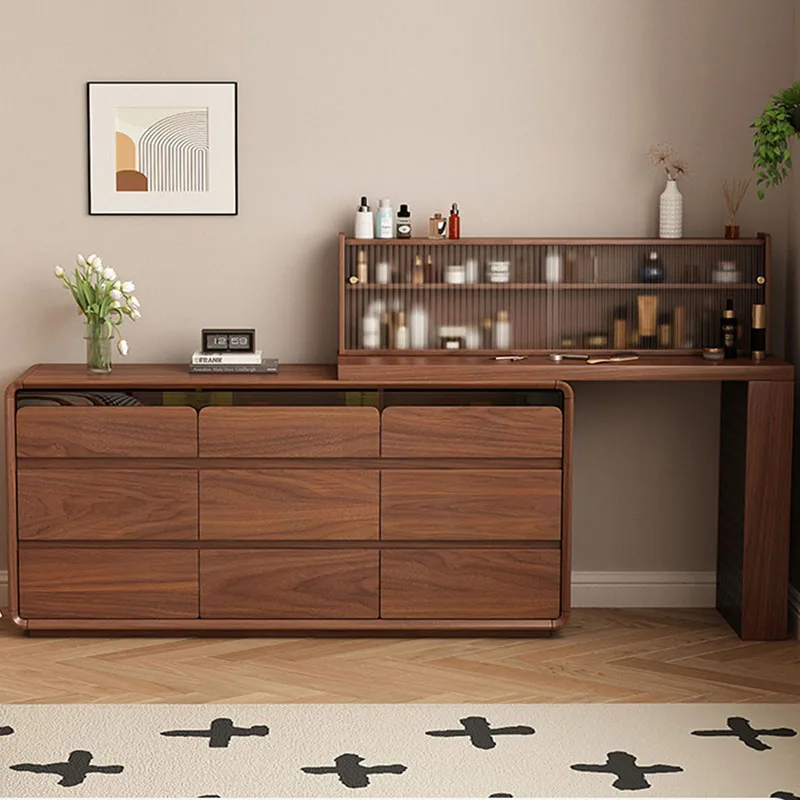 Mesa de Maquiagem com Armazenamento, Gaveteiros para Sala de Estar, Cômoda de Madeira para Quarto, Móveis para Casa
