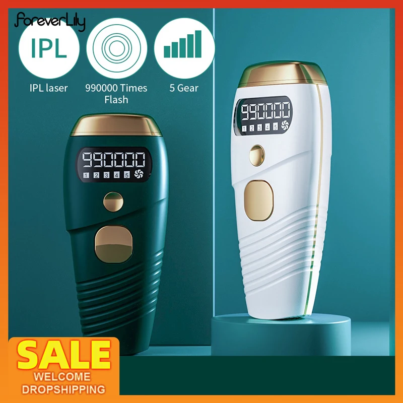 

990000 Flash IPL Laser Hair Removal Machine Quartz Lamp Photon Permanent Device 5 Levels Auto Facial Body Hair Trimmer Epilator